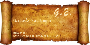Galbács Emma névjegykártya