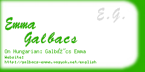 emma galbacs business card
